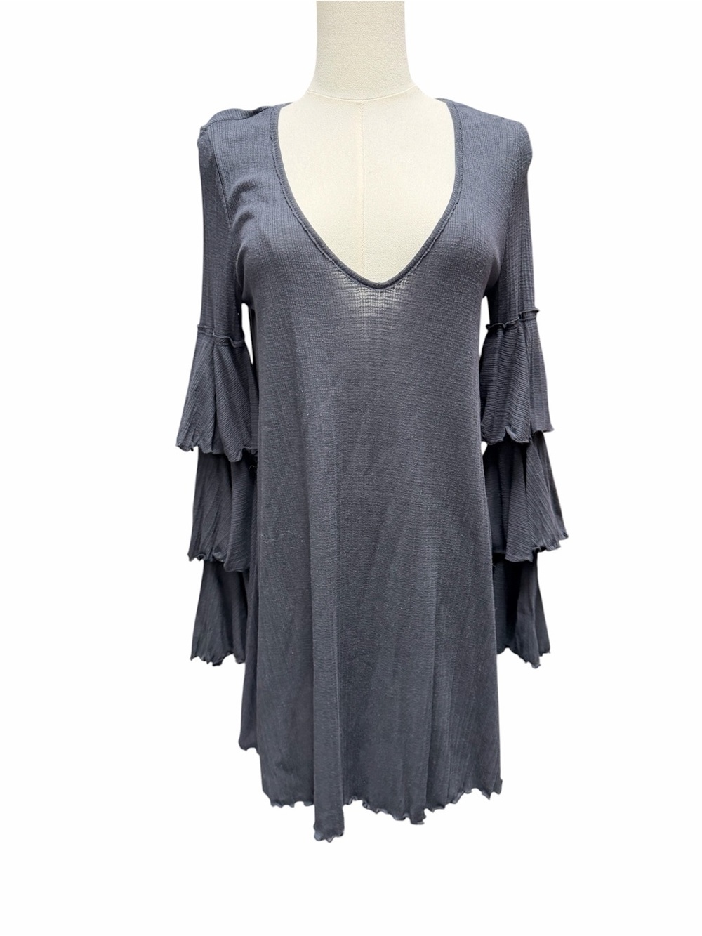 F_2 Free People Beach tiered flutter sleeve mini dress